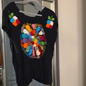 Colorful Embroidered Women's Blouse